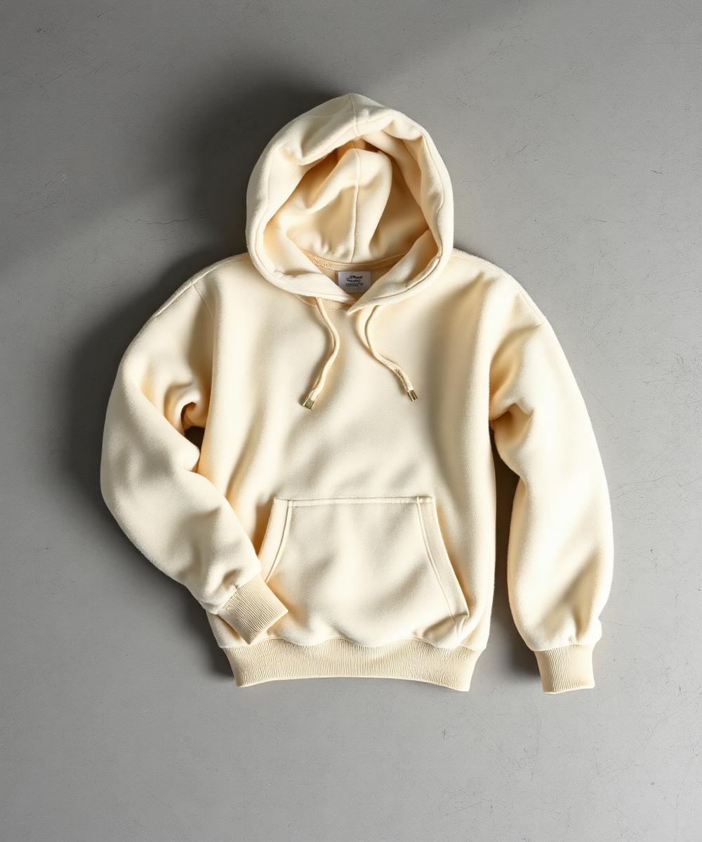 Outerwear production, heavy fleece · 280 gsm · lined hood